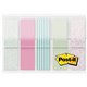 Post-it Printed Flags - 100 x Assorted Pastel - 1/2" x 1 3/4" - 20 Sheets per Pad - Green, Pink, Blue - Self-adhesive, Sticky, R