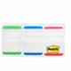 Post-it Durable Tabs - 1.50" Tab Height x 1" Tab Width - Green, Red, Blue Tab(s) - Repositionable - 66 / Pack