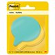 Post-it Die-Cut Notes - 150 x Assorted - 3" x 3" - Thought Bubble - 75 Sheets per Pad - Blue, Green - Die-cut, Self-adhesive - 2