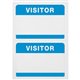 Advantus Self-Adhesive Visitor Badges - "Visitor" - 2 1/4" Height x 3 1/2" Width - Removable Adhesive - Rectangle - White, Blue 