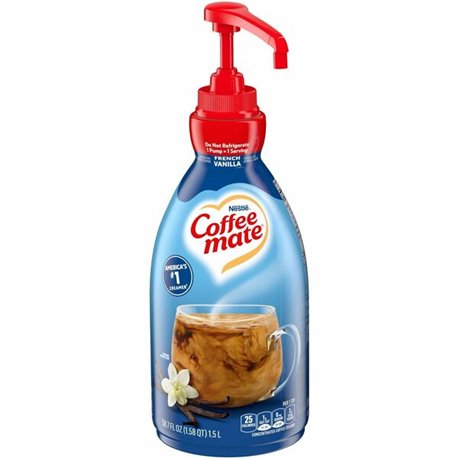 Coffee mate French Vanilla Liquid Creamer Pump Bottle - Gluten-Free - French Vanilla Flavor - 50.72 fl oz (1.50 L) - 1Each - 300
