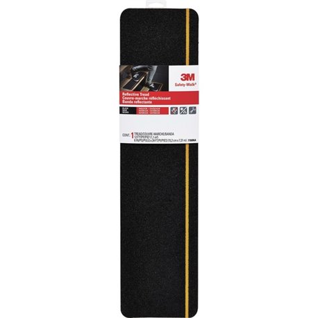 3M Safety Walk Reflective Tread - 2 ft Length x 6" Width - 1 EachRoll - Black