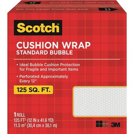 Scotch Cushion Wrap - 12" Width x 100 ft Length - Perforated, Lightweight, Recyclable, Non-scratching, Easy Tear - Polyethylene,