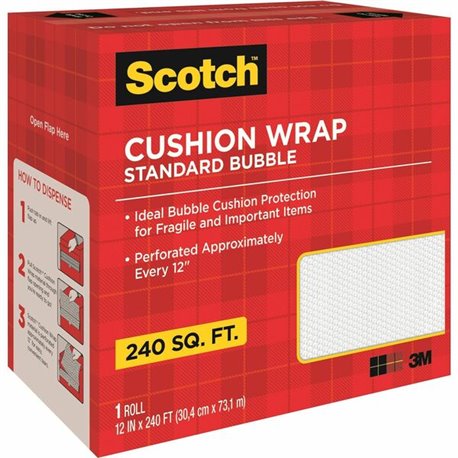 Scotch Perforated Cushion Wrap - 12" Width x 240 ft Length - Perforated, Lightweight, Recyclable, Non-scratching, Easy Tear - Po