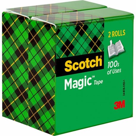 Scotch Magic Tape - 72 yd Length x 0.75" Width - 3" Core - 2 / Pack - Clear