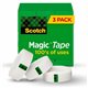 Scotch Magic Tape - 72 yd Length x 1" Width - 3" Core - For Mending, Splicing - 3 / Pack - Matte - Clear