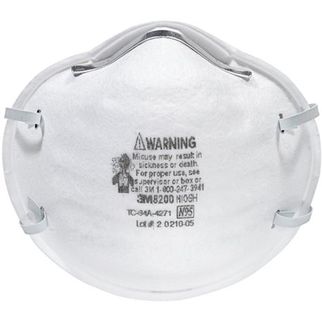 3M N95 Particle Respirator 8200 Masks - 2-Packs - Airborne Particle, Mold, Dust, Granular Pesticide, Allergen Protection - White