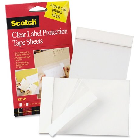 Scotch Label Protection Tape Sheets - 6" Length x 4" Width - Polypropylene Backing - For Repairing, Covering, Protecting - 2 / P