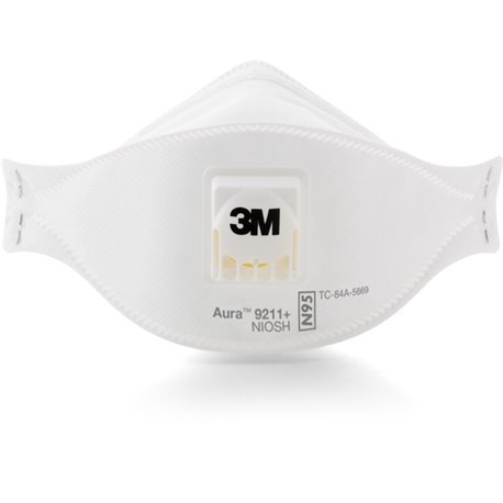 3M Aura Particulate Respirator - Particulate, Dust, Fog Protection - White - Comfortable, Adjustable Nose Clip, Disposable, Ligh