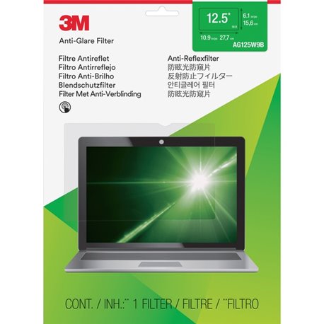 3M Anti-Glare Filter Clear, Matte - For 12.5" Widescreen LCD Notebook - 16:9 - Scratch Resistant, Fingerprint Resistant, Dust Re