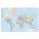 Advantus Laminated World Wall Map - 50" Width x 32" Height - Assorted - Laminated