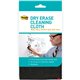 Post-it Dry-Erase Cleaning Cloth - 10.60" Width x 10.60" Length - Used as Dust Remover, Mark Remover - Washable - Black - 1Each