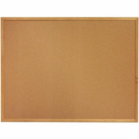 Lorell Bulletin Board - 18" Height x 24" Width - Cork Surface - Long Lasting, Warp Resistant - Brown Oak Frame - 1 Each