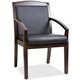 Lorell Sloping Arms Wood Frame Guest Chair - Black Bonded Leather Seat - Black Bonded Leather Back - Espresso Wood Frame - Four-