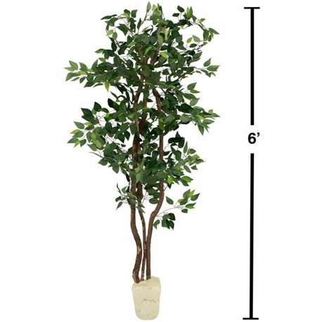 nudell 6ft Artificial Green Ficus Tree - 72" Tall - Ficus1 Each