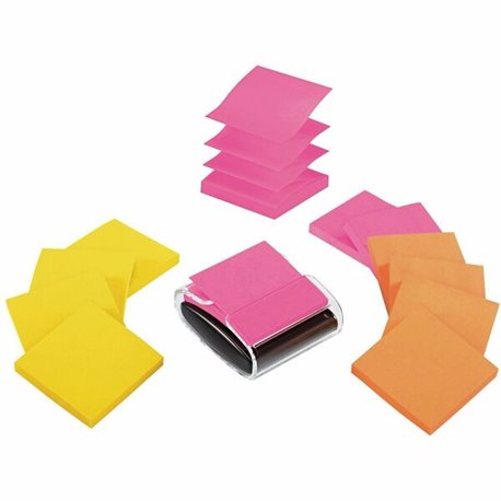 Post-it Note Dispenser Value Pack - 3" x 3" - Square - Unruled - Assorted - Self-adhesive, Self-stick - 1 / Pack