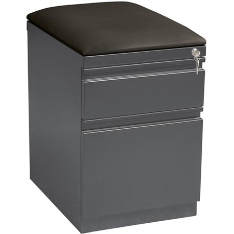 Lorell Mobile File Cabinet with Seat Cushion Top - 19.9" x 23.8" - 2 x Drawer(s) for File, Box - Letter - Mobility, Drawer Exten