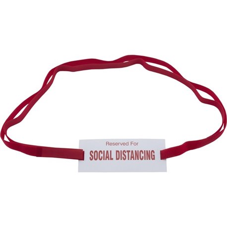 Advantus Social Distancing Chair Strap Sign - 10 / Box - Reserved for Social Distancing Print/Message - Laminated, Adjustable - 