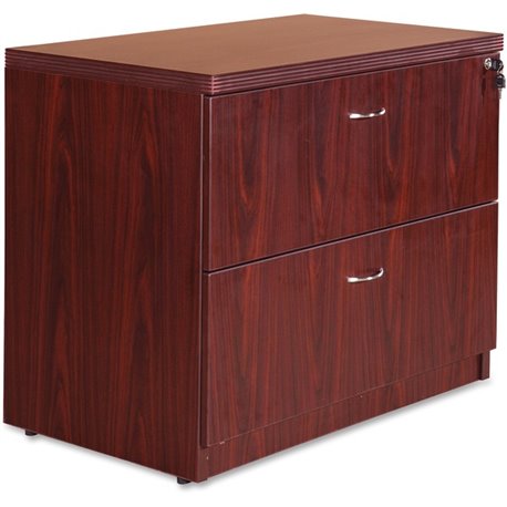 Lorell Chateau Series Lateral File - 2-Drawer - 36" x 22"30" Lateral File, 1.5" Top - 2 Drawer(s) - Reeded Edge - Material: Lami