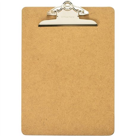 Officemate Recycled Hardboard Clipboard - 1" Clip Capacity - 9" x 12 1/2" - Clamp - Hardboard - Brown - 1 Each