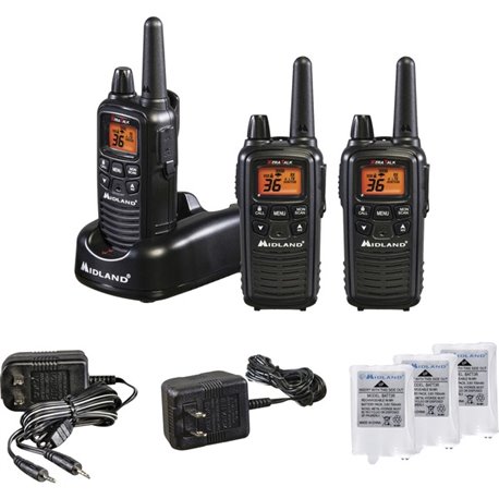 Midland LXT633VP3 Two-Way Radio Three Pack - 22 Radio Channels - Upto 158400 ft - 121 Total Privacy Codes - Silent Operation, Ha