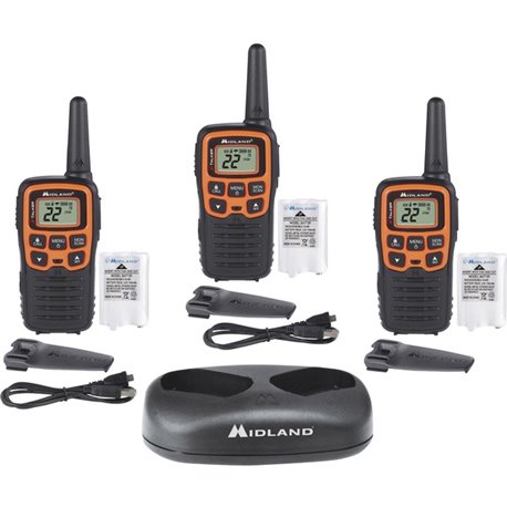 Midland X-TALKER T51X3VP3 Walkie Talkie Three Pack - 22 Radio Channels - 22 FRS - Upto 147840 ft - 38 Total Privacy Codes - Hand