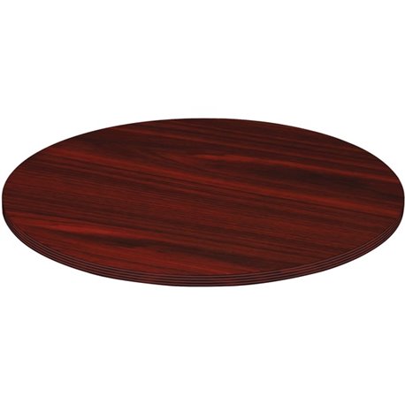 Lorell Chateau Series Round Conference Tabletop - 48" - Reeded Edge - Finish: Mahogany Laminate