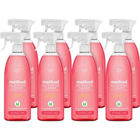 Method All-Purpose Cleaner - 28 fl oz (0.9 quart) - Pink Grapefruit Scent - 8 / Carton - Non-toxic - Light Pink