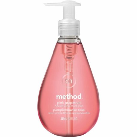 Method Gel Hand Soap - Pink Grapefruit ScentFor - 12 fl oz (354.9 mL) - Pump Bottle Dispenser - Hand - Pink - Triclosan-free, No