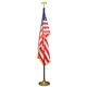 Advantus Goldtone Eagle Deluxe U.S. Flag Set - United States - 60" x 36" - Heavyweight - Nylon - Red, White, Blue