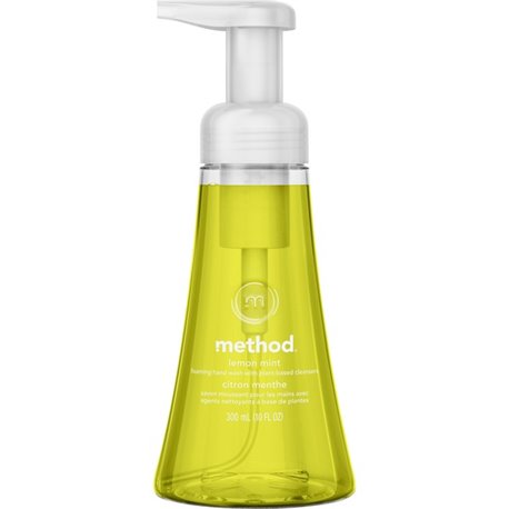 Method Foaming Hand Soap - Lemon Mint ScentFor - 10 fl oz (295.7 mL) - Pump Bottle Dispenser - Hand - Lemon Yellow - Paraben-fre