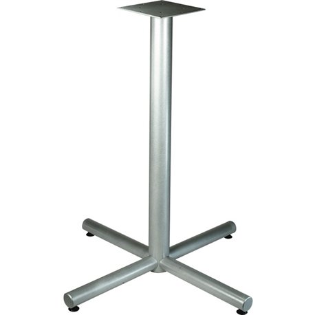 Lorell Hospitality 36" Bistro-Height Tabletop X-leg Base - Metallic Silver X-shaped Base - 40.75" Height x 32" Width - Assembly 
