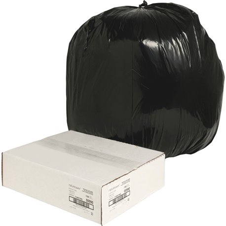 Nature Saver Black Low-density Recycled Can Liners - Large Size - 45 gal Capacity - 40" Width x 46" Length - 1.25 mil (32 Micron