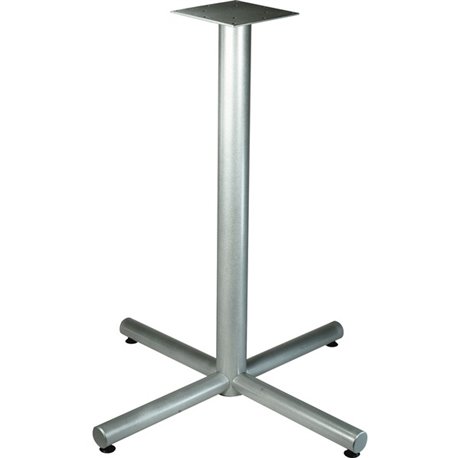 Lorell Hospitality 42" Bistro-Height Tabletop X-leg Base - Metallic Silver X-shaped Base - 40.75" Height x 36" Width - Assembly 