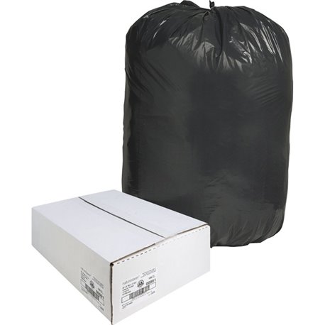 Nature Saver Black Low-density Recycled Can Liners - Extra Large Size - 60 gal Capacity - 38" Width x 58" Length - 1.25 mil (32 