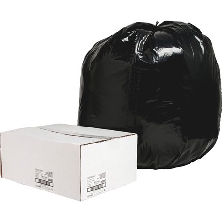 Nature Saver Black Low-density Recycled Can Liners - Extra Large Size - 56 gal Capacity - 43" Width x 48" Length - 1.65 mil (42 