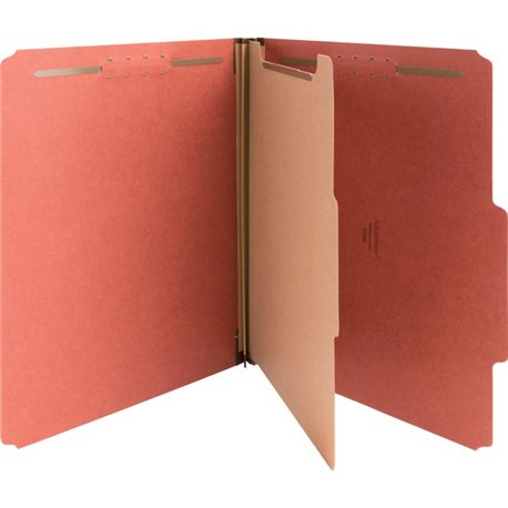 Nature Saver 2/5 Tab Cut Letter Recycled Classification Folder - 8 1/2" x 11" - 4 Fastener(s) - 2" Fastener Capacity for Folder,