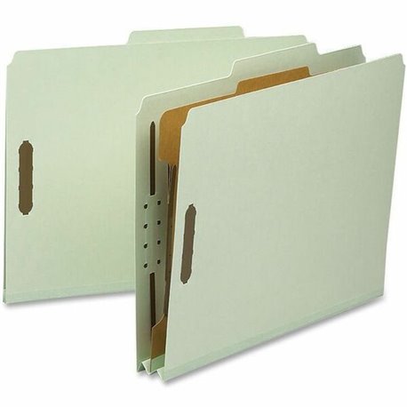 Nature Saver 2/5 Tab Cut Letter Recycled Classification Folder - 8 1/2" x 11" - 2" Expansion - Prong K Style Fastener - 2" Faste