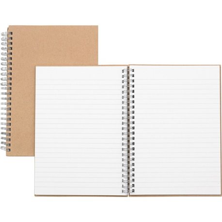 Nature Saver Hardcover Twin Wire Notebooks - 80 Sheets - Wire Bound - 0.25" Ruled - Ruled Margin - 22 lb Basis Weight - 8 1/4" x