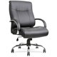 Lorell Deluxe Big & Tall Chair - Black Bonded Leather Seat - Black Bonded Leather Back - 5-star Base - Black - 1 Each