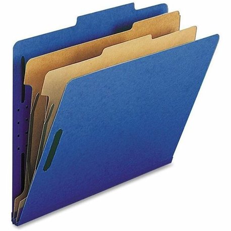 Nature Saver Letter Recycled Classification Folder - 8 1/2" x 11" - 2" Fastener Capacity for Folder - 2 Divider(s) - Dark Blue -