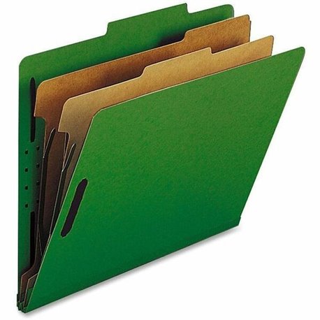 Nature Saver Letter Recycled Classification Folder - 8 1/2" x 11" - 2" Fastener Capacity for Folder - 2 Divider(s) - Green - 100