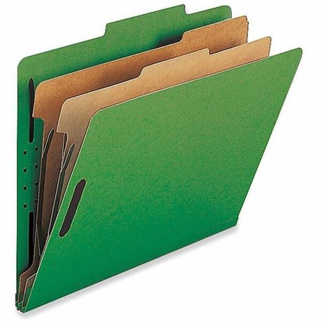 Nature Saver Legal Recycled Classification Folder - 8 1/2" x 14" - 2" Fastener Capacity for Folder - 2 Divider(s) - Green - 100%