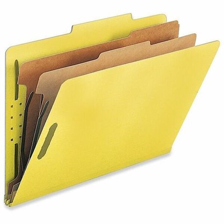 Nature Saver Legal Recycled Classification Folder - 8 1/2" x 14" - 2" Fastener Capacity for Folder - 2 Divider(s) - Yellow - 100