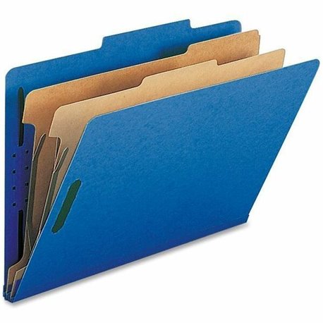 Nature Saver Legal Recycled Classification Folder - 8 1/2" x 14" - 2" Fastener Capacity for Folder - 2 Divider(s) - Dark Blue - 