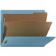 Nature Saver Letter Recycled Classification Folder - 8 1/2" x 11" - End Tab Location - 2 Divider(s) - Fiberboard - Blue - 100% R