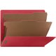 Nature Saver Letter Recycled Classification Folder - 8 1/2" x 11" - End Tab Location - 2 Divider(s) - Fiberboard - Bright Red - 