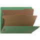 Nature Saver Letter Recycled Classification Folder - 8 1/2" x 11" - End Tab Location - 2 Divider(s) - Fiberboard - Green - 100% 