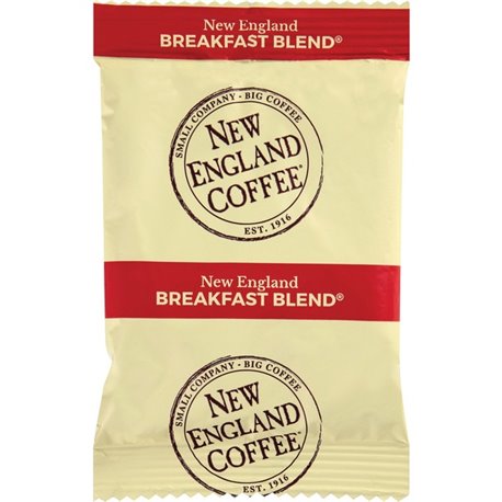 New England Coffee Portion Pack Breakfast Blend Coffee - Light - 2.5 oz Per Pack - 24 - 24 / Carton