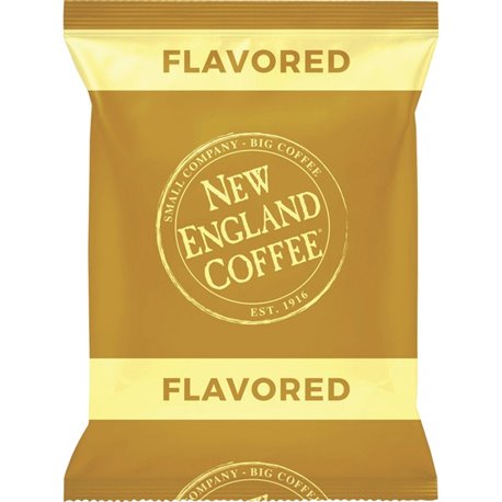 New England Coffee French Vanilla Coffee - Light/Medium - 2.5 oz Per Pack - 24 / Carton